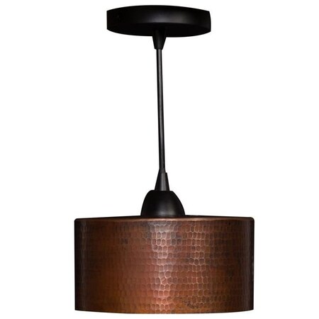 Premier Copper Products Premier Copper Products L900DB 8 in. Hand Hammered Copper Round Cylinder Pendant Light - Oil Rubbed Bronze L900DB